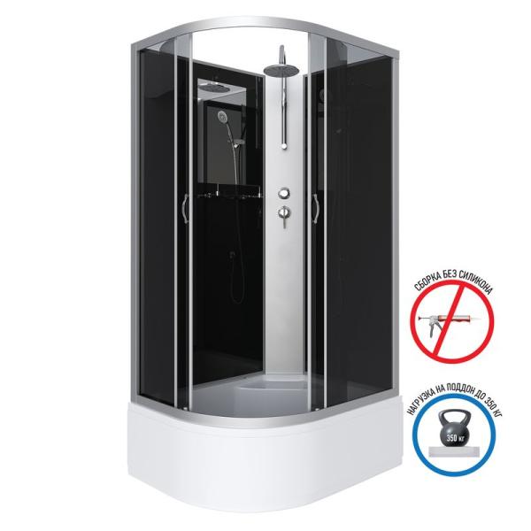 Душевая кабина Niagara NG-2510-14RBKT 1200х800х2100-2400 высокий поддон 40см стекло тонированное