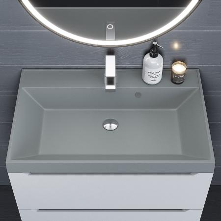 Раковина кварцевая Uperwood Classic Quartz 70 см, серая матовая, платина
