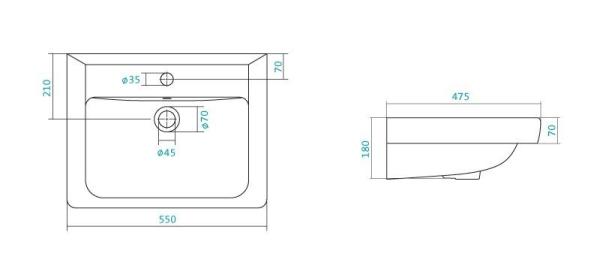Раковина Тигода 55 1WH302126 керамика