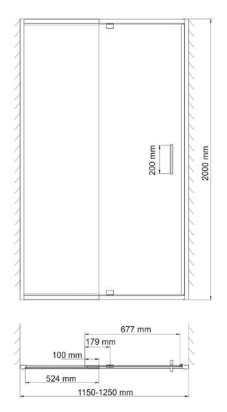 Душевая дверь WasserKraft Berkel 48P05 120 см, распашная, универсальная