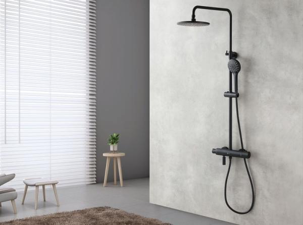 Душевая система Lemark Bronx LM3772BL для ванны термостат , черный