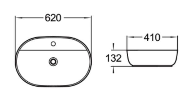 Раковина SantiLine SL-1082 керамическая, накладная