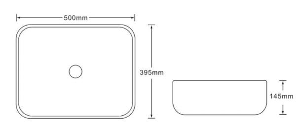 Раковина SantiLine SL-7025 50x39,5 на столешницу керамическая под мрамор