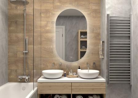 Зеркало Континент Fleur medium 650x110 ЗЛП1555 с подсветкой