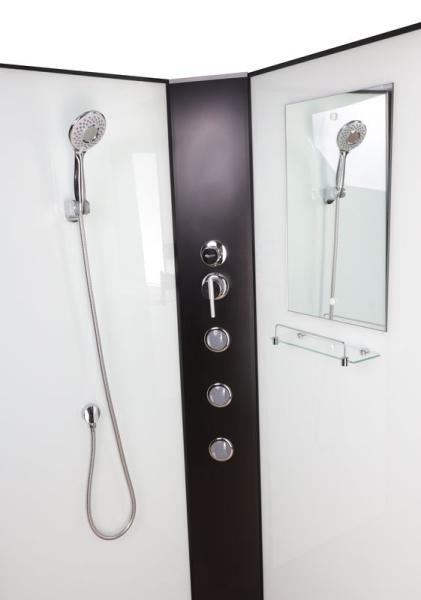 Душевая кабина Niagara NG-6709-14BKG 1000х1000х2150высокий поддон 45см стекло прозрачное черные профиля