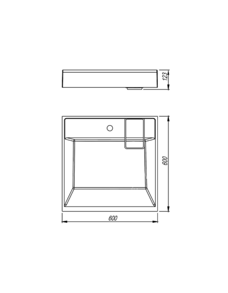 Раковина Uperwood Naomi Quartz RnaomiQuartz60S над стиральной машиной 60*60 см серый шёлк