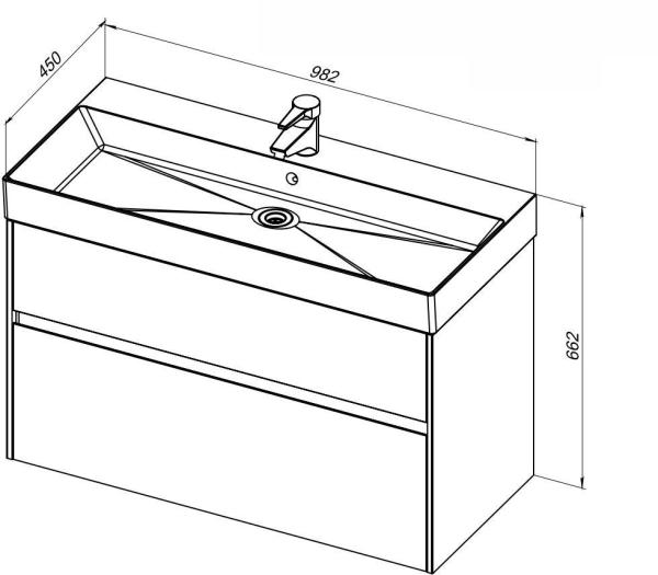 Тумба под раковину Aquanet Бруклин 100 антрацит матовый