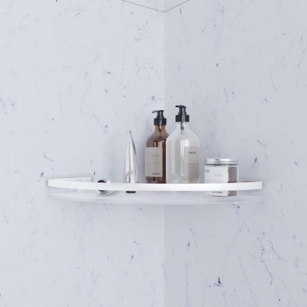 Стеклянная полка угловая AM.PM Sense L A7456100 серебристый 34 см