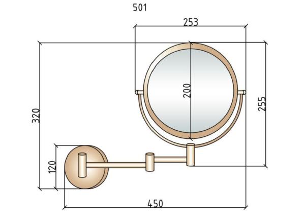 Зеркало настенное с подсветкой Boheme Medici 501 бронза, двустороннее, с троекратным увеличением