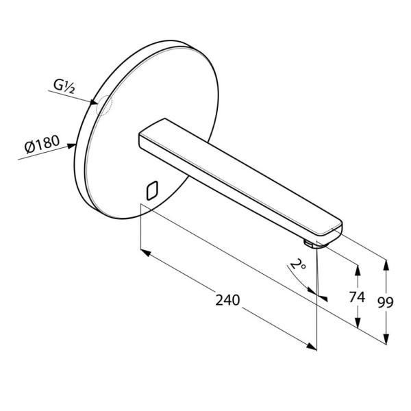 Смеситель скрытого монтажа Kludi Zenta E 3840305 для раковины, сенсорный
