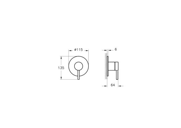 Смеситель VitrA Minimax Round  A4371025EXP встраиваемый брашированное золото