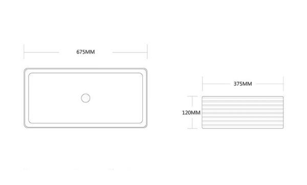 Раковина Cerutti SPA CR0053 накладная, белая, прямоугольная 675х375х120