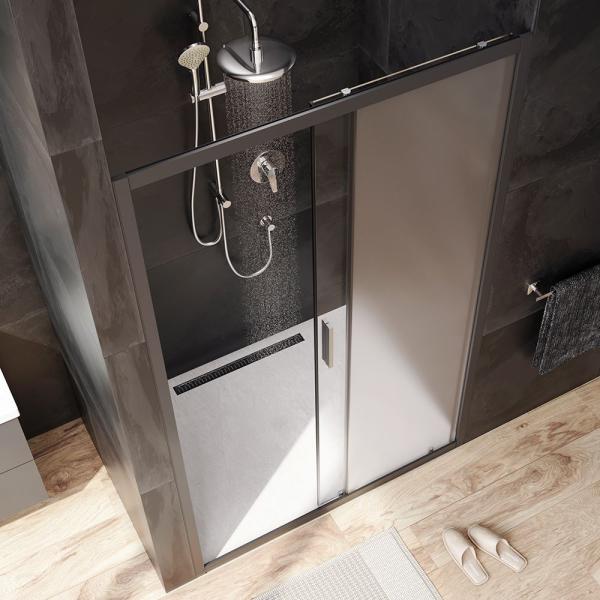 Дверь душевая в нишу AM.PM Gem W90G-120-1-195BM прозрачное, матовое; профиль черный