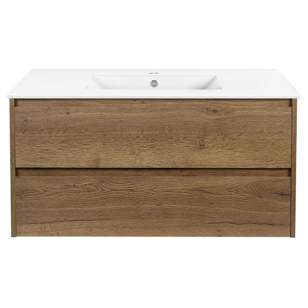 Тумба под раковину Vincea Gio 100 подвесная, 2 ящика soft-close, цвет T.Oak