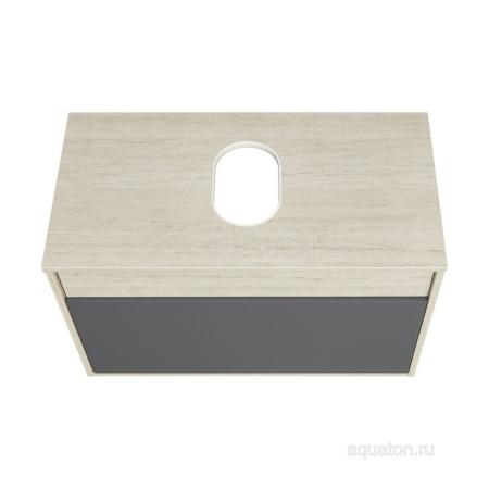 Тумба под раковину AQUATON Лофт Урбан 80 серый графит, дуб орегон 1A247601LQX60
