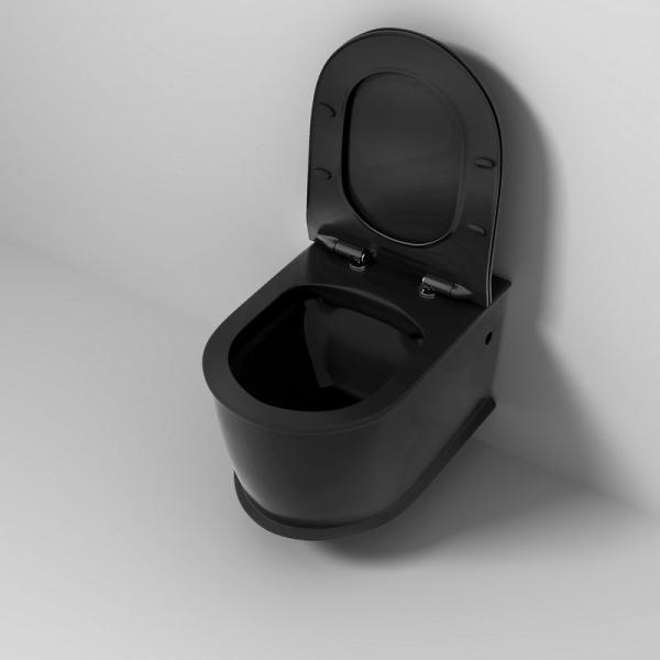 Унитаз Grossman GR-4482BMS Retro (545*370*360) ЧЕРНЫЙ МАТОВЫЙ подвесной Безободковый с тонкой крышкой