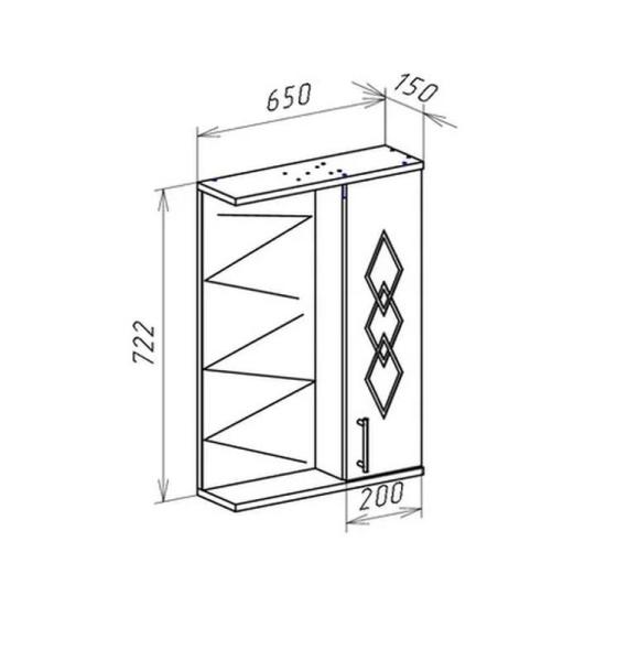 Зеркало-шкаф Bellezza Элеганс 65 L с подсветкой белый