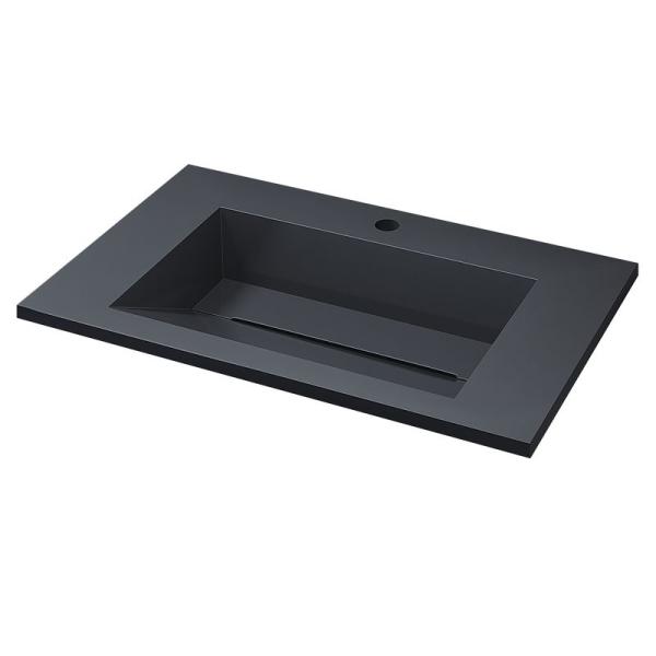 Раковина для ванной полувстраиваемая Uperwood Next Premium 70 см, прямоугольная, серый глянец