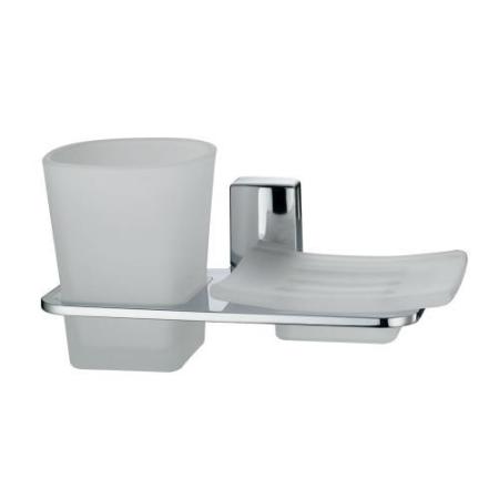Стакан для зубных щеток WasserKraft Leine K-5026 с мыльницей хром