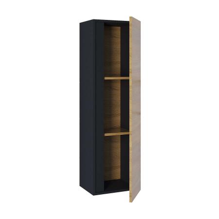 Шкаф-пенал для ванной Uperwood Barsa 35*28*120 см, подвесной, черный/дуб сонома