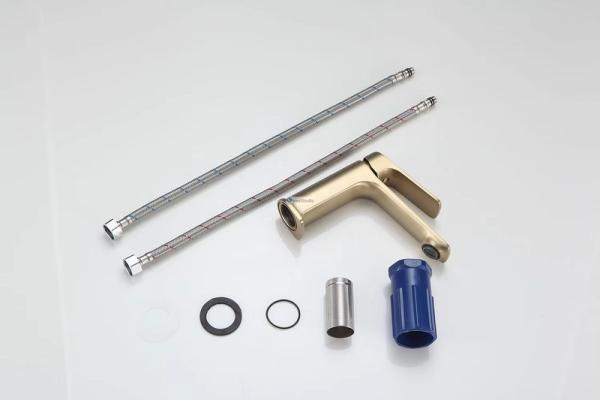 Смеситель для раковины Frap F1086-3 сатин золотой