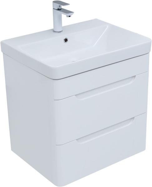 Тумба под раковину Aquanet София 60 белый глянец (2 ящика)