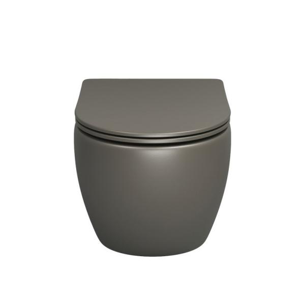Унитаз Grossman GR-4455GSMS Color (485*365*360) ХАКИ МАТОВЫЙ подвесной Безободковый с тонкой крышкой