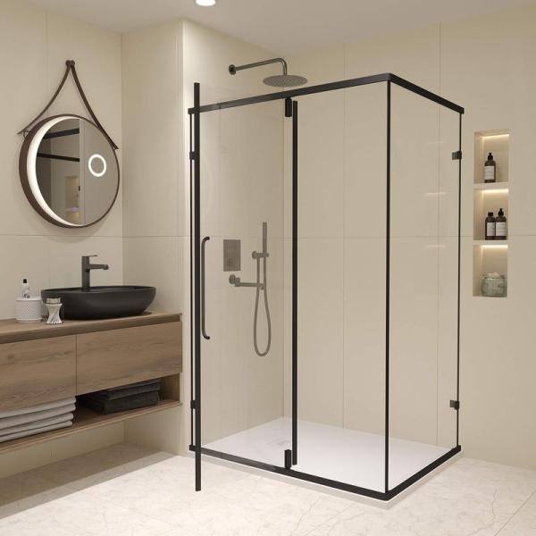 Душевой уголок RGW CL-046B Classic 100x90 Черный матовый прозрачное