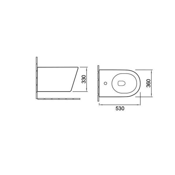 Подвесное биде Vincea Q-Line VB1-11G1B, цвет золото/черный