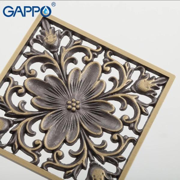 Душевой трап Gappo G81003-4 бронза 100x100мм