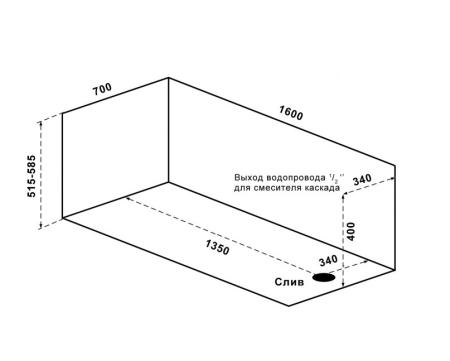 Акриловая ванна Relisan МЕГА 160x70 см