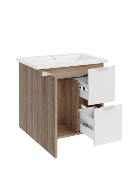 Тумба ASB-Mebel Лавре 60 Дуб Бардолино/Белый подвесная под умывальник Элина 60