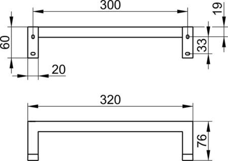 Поручень KEUCO Edition 90 Square 19107010000 хром 320 мм