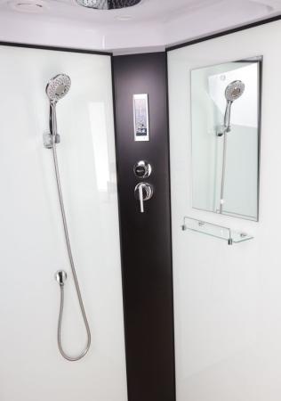 Душевая кабина Niagara NG-6701-14P 900х900х2150 средний поддон 26см стекло прозрачное черные профиля