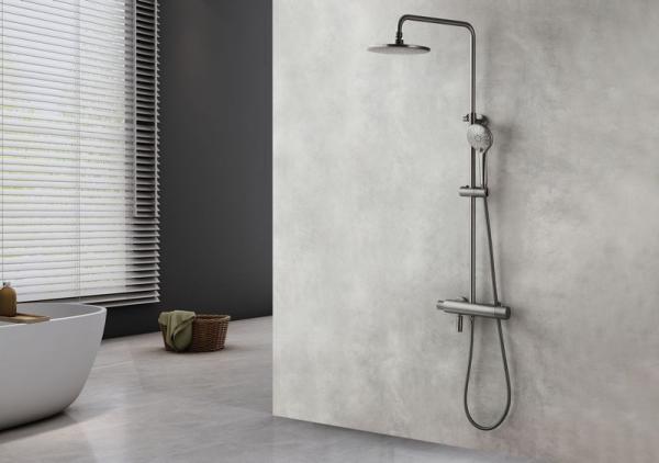 Душевая система Lemark Bronx LM3772GM для ванны термостат , графит