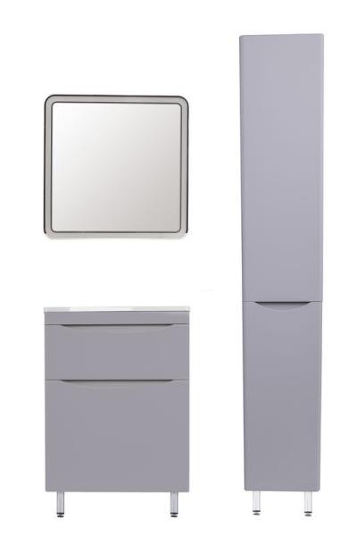 Тумба под раковину Style line El Fante напольная Бергамо мини 60 (2 ящ.) Люкс антискрейтч серый, PLUS