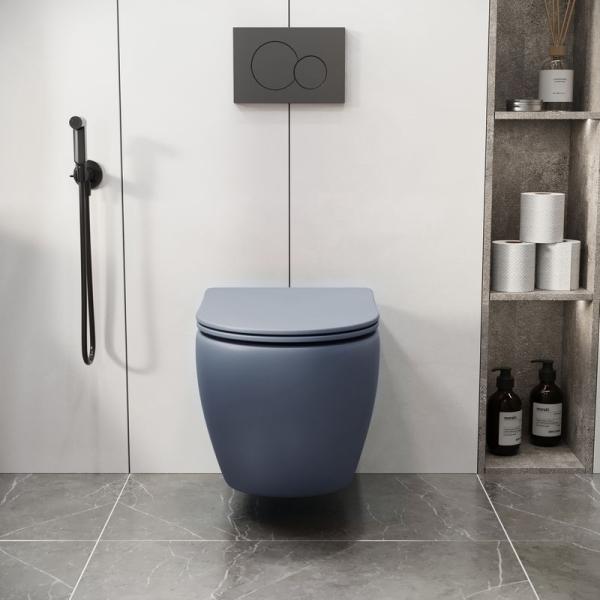 Унитаз Grossman GR-4411BSMS-21 Color (550*365*395) ГОЛУБОЙ МАТОВЫЙ подвесной Безободковый