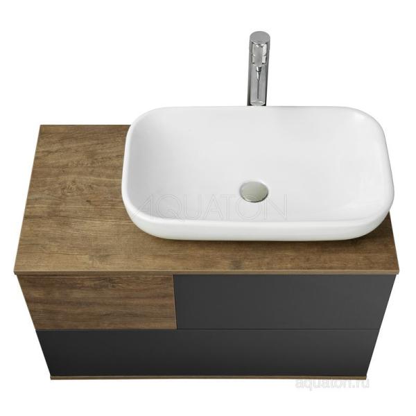 Тумба под раковину AQUATON Терра 85 дуб кантри, антрацит 1A247201TEKA0