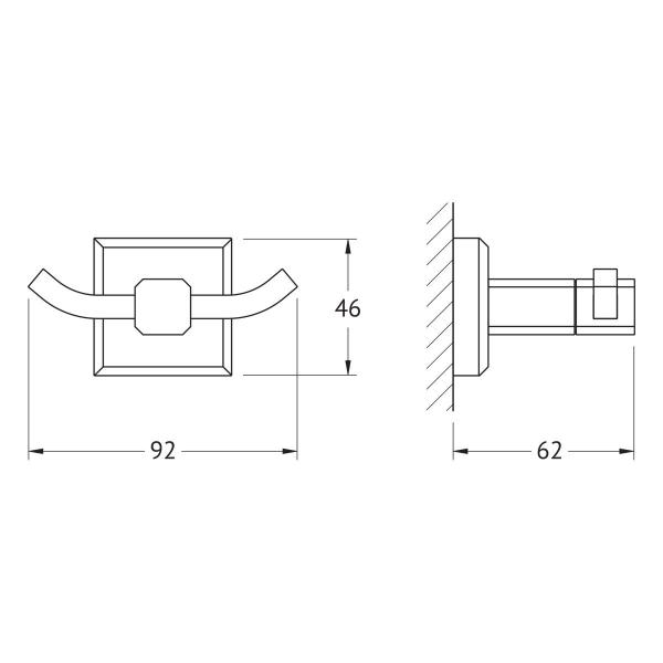 Крючок двойной  ARTWELLE Hagel 9925 хром