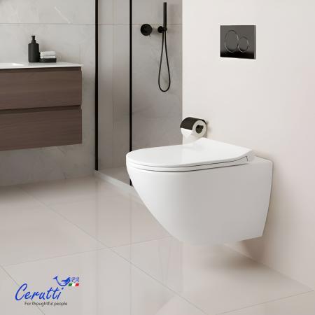 Унитаз подвесной CeruttiSPA АМИЧИ (AMICI) Aria Tornado CT11388 безободковый (490х335х340)