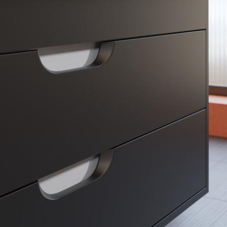 Тумба под раковину для ванной Uperwood Modul 100 см, подвесная, матовая, черная