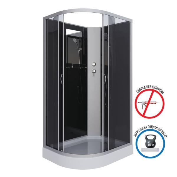 Душевая кабина Niagara NG-3512-14RBK 1200х800х2000 низкий поддон 13см стекло тонированное