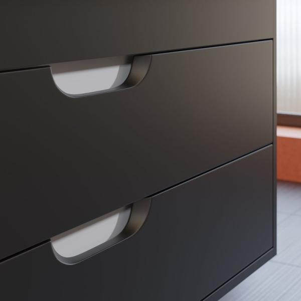 Тумба под раковину для ванной Uperwood Modul 100 см, подвесная, матовая, черная