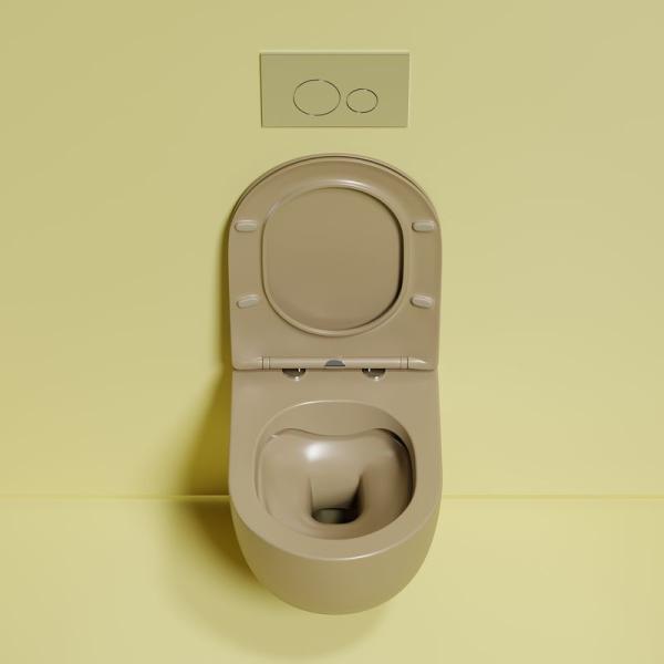 Унитаз Ceramicanova Modena CN6063MC Капучино Матовый безободковый подвесной микролифт дюропласт