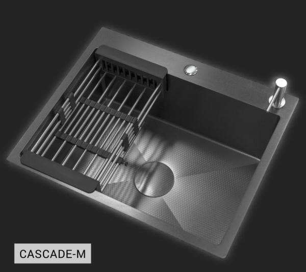 Мойка кухонная Esbano CASCADE-M 600х500х230 оружейная сталь PVD покрытие
