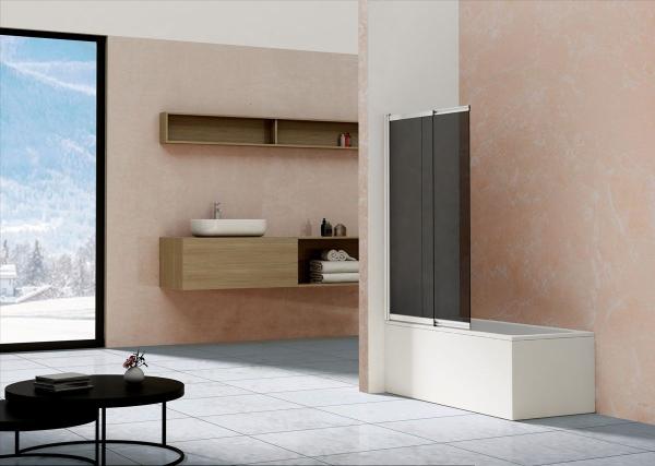 Шторка на ванну Vincea VSB-1E100CGB, 1000*1450, матовый черный, стекло тонированное