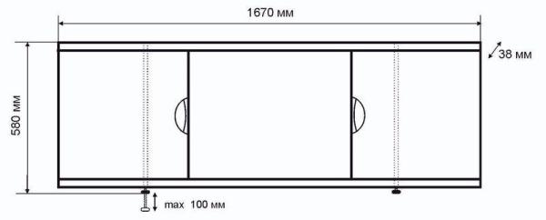 Экран под ванну EMMY Валенсия 1,7 м МАХ