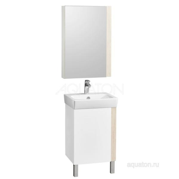 Зеркальный шкаф AQUATON Кантри 55 белый, дуб верона 1A257702AHB20