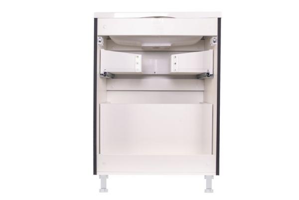 Тумба под раковину Style line El Fante напольная Бергамо мини 60 (2 ящ.) Люкс антискрейтч черный, PLUS