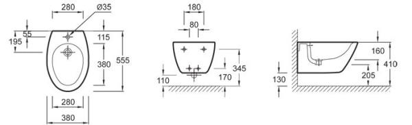 Биде Jacob Delafon Presquile E4441